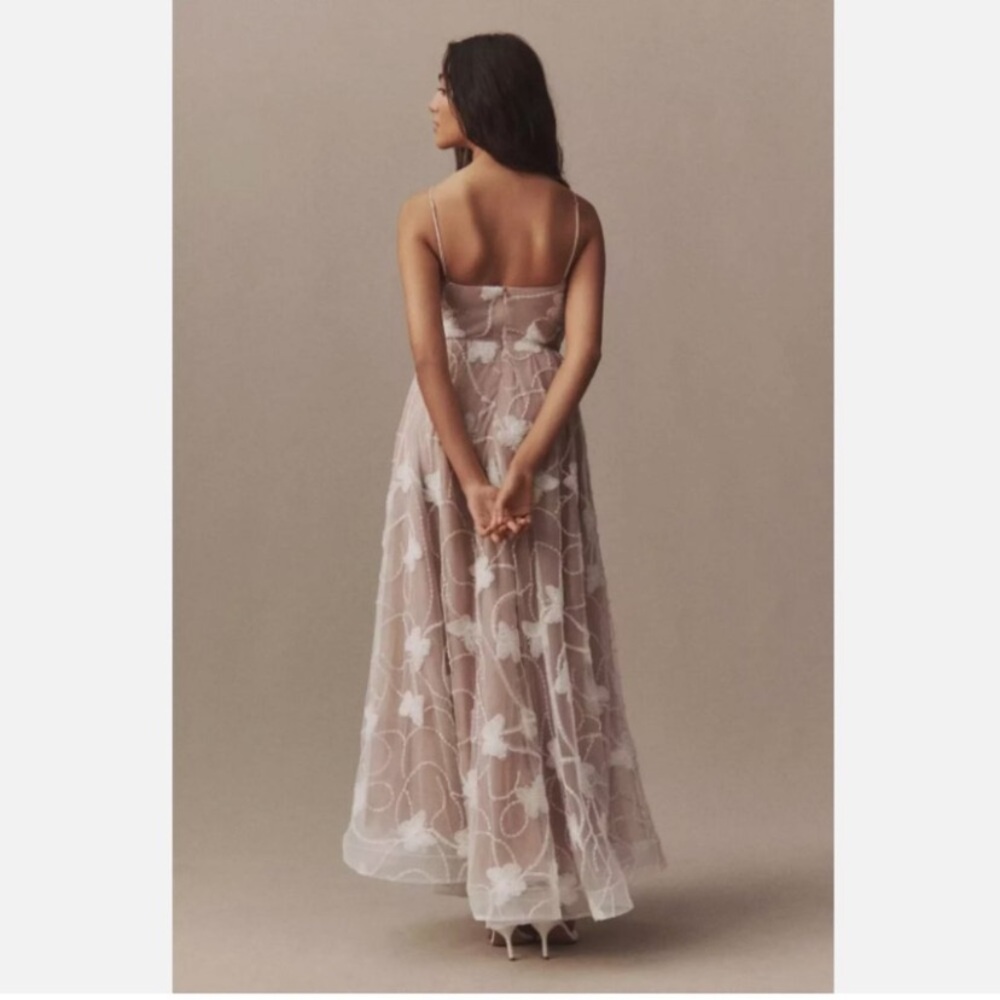 Anthropologie BHLDN Helsi Josephine Butterfly Printed V-Neck 3D Gown Size Large - Picture 15 of 16